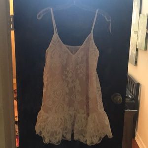 Lace overlay babydoll dress